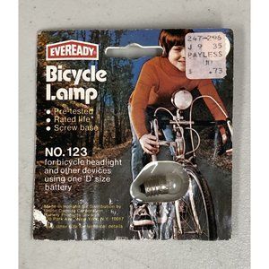 Bicycle Lamp Eveready Blister Light Bulb Screw Base Advertising Card 123BP